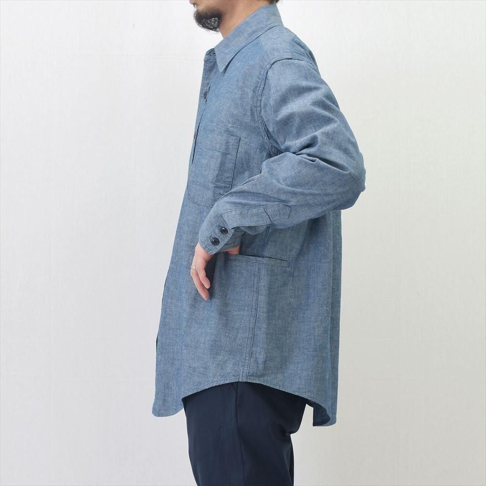 Sassafras（ササフラス）WHEEL BARROW SHIRT ブルー（5ozシャンブレー）
