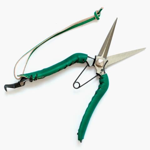 WORKS & LABO.（ワークス＆ラボ）外山刃物芽切鋏｜グリーン革巻き