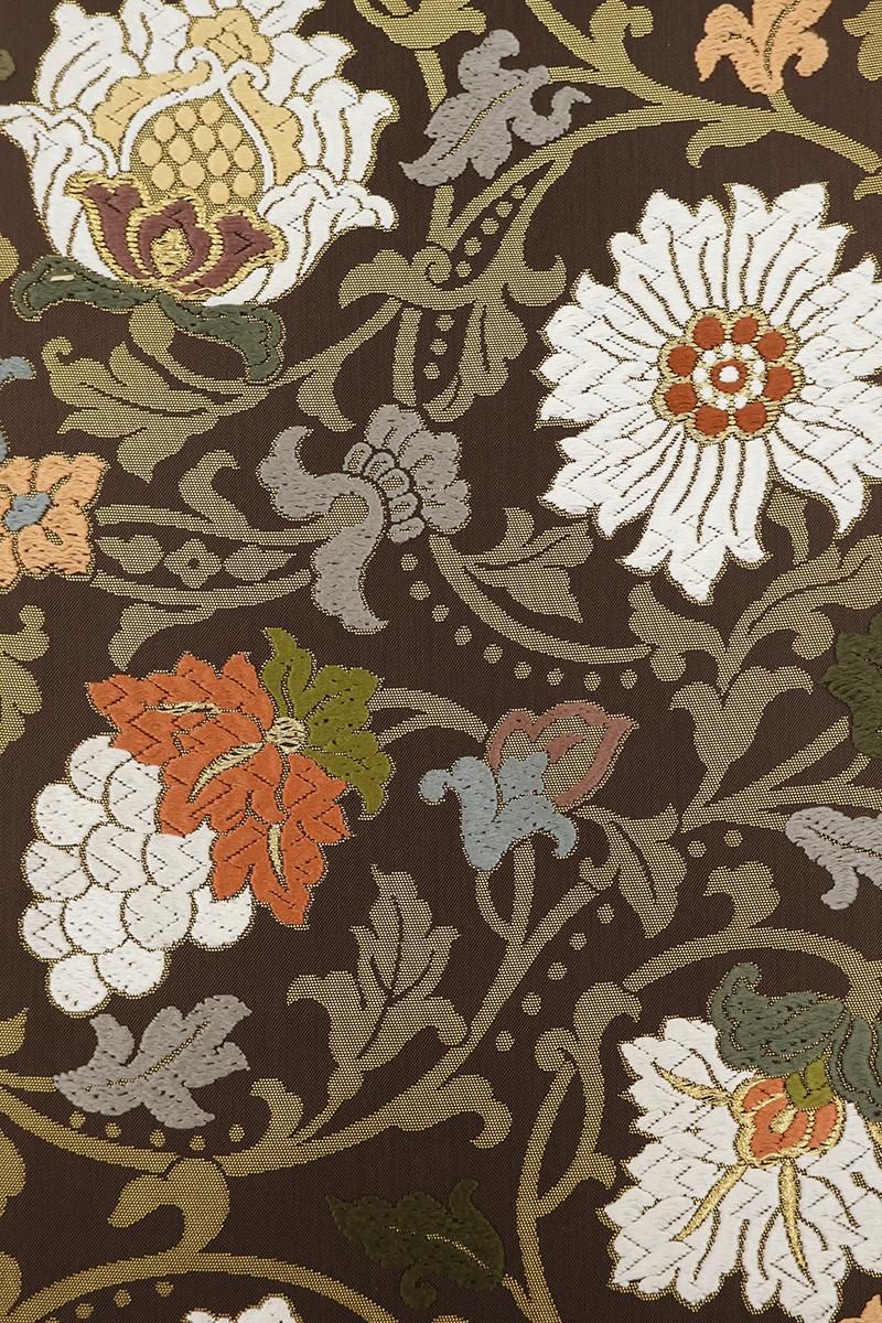 銀座【帯5767】西陣 織文意匠鈴木製 袋帯 唐綾錦「唐花豊穣文様