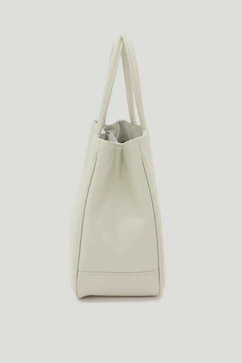 G-3137】衿秀製 牛革 トートバッグ 無地 白色系 - 銀座きもの青木