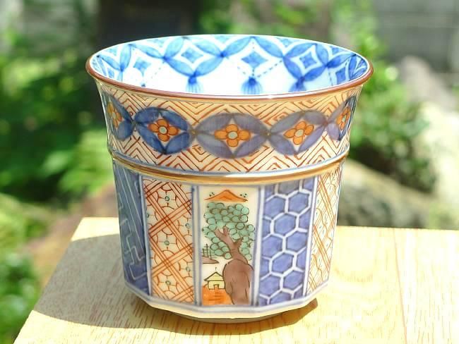 色絵帯七宝小湯呑 昭阿弥 - 京焼清水焼 松韻堂