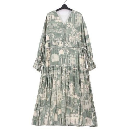 AMERI アメリ TOWN VOLUME GATHER DRESS ワンピース M グリーン