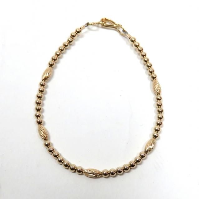 ビンゴブラザーズ 14KGF ツイスト×ゴールドビーズ ブレスレット