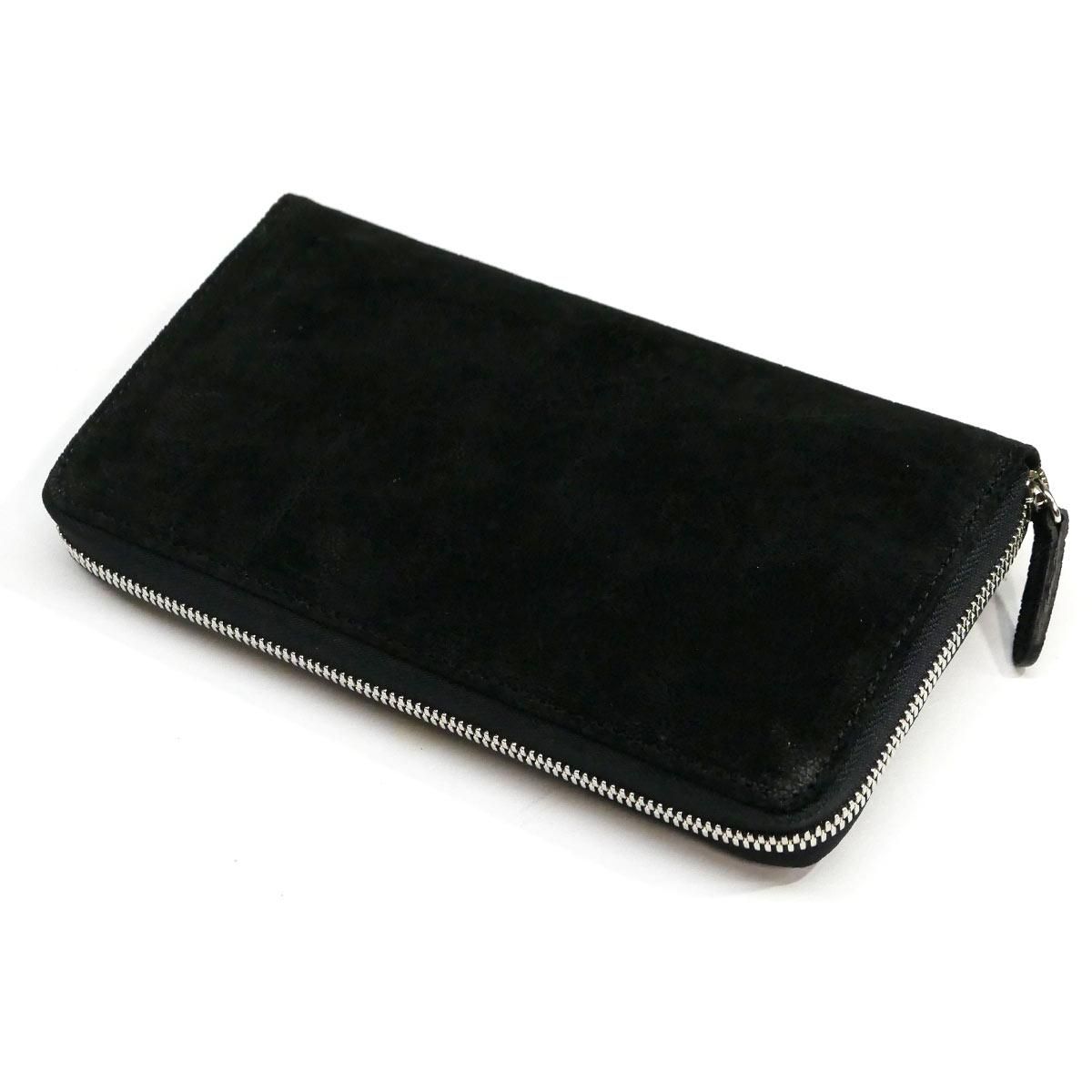 象革）エレファントレザー ラウンドファスナー長財布 （長札） ブラック