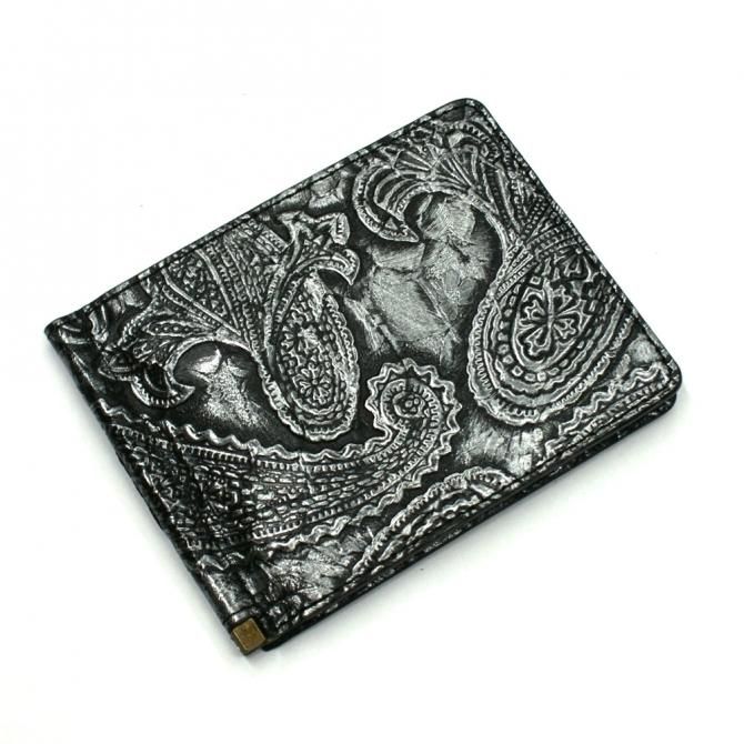 蛇革 札ばさみ 【ヘビ革】【パイソン】【マネークリップ】ペイズリー