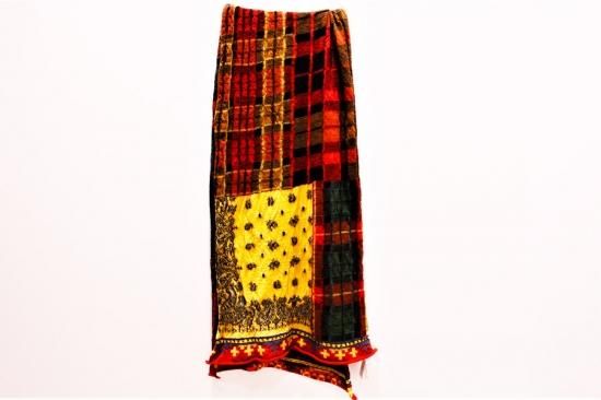 EK-1144 kapital 縮絨ウール タータンチェック バンダナパッチワーク