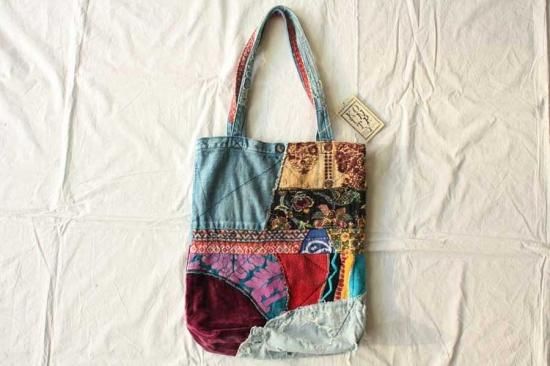 KAPITAL キャピタル デニムパッチワーク TOTE BAG小(サイケ)