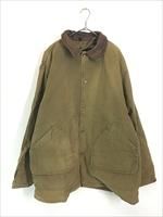 古着 90s USA製 WoolRich 本革 レザー 襟 ブラウン ダック