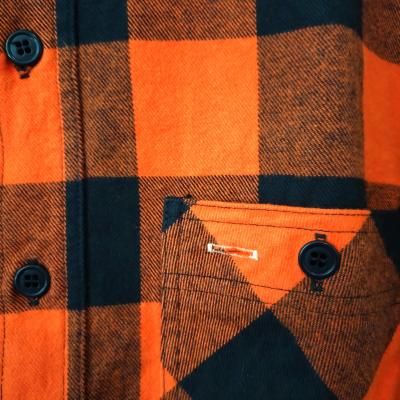 Boncoura・ボンクラ】 Work Shirt Flannel Checked Black×Orange - JAM