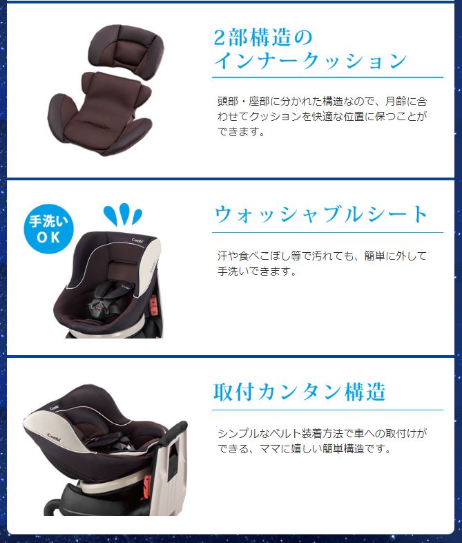 ネルーム lite EF コンビ（チャイルドシート）のレンタル-点検清掃済