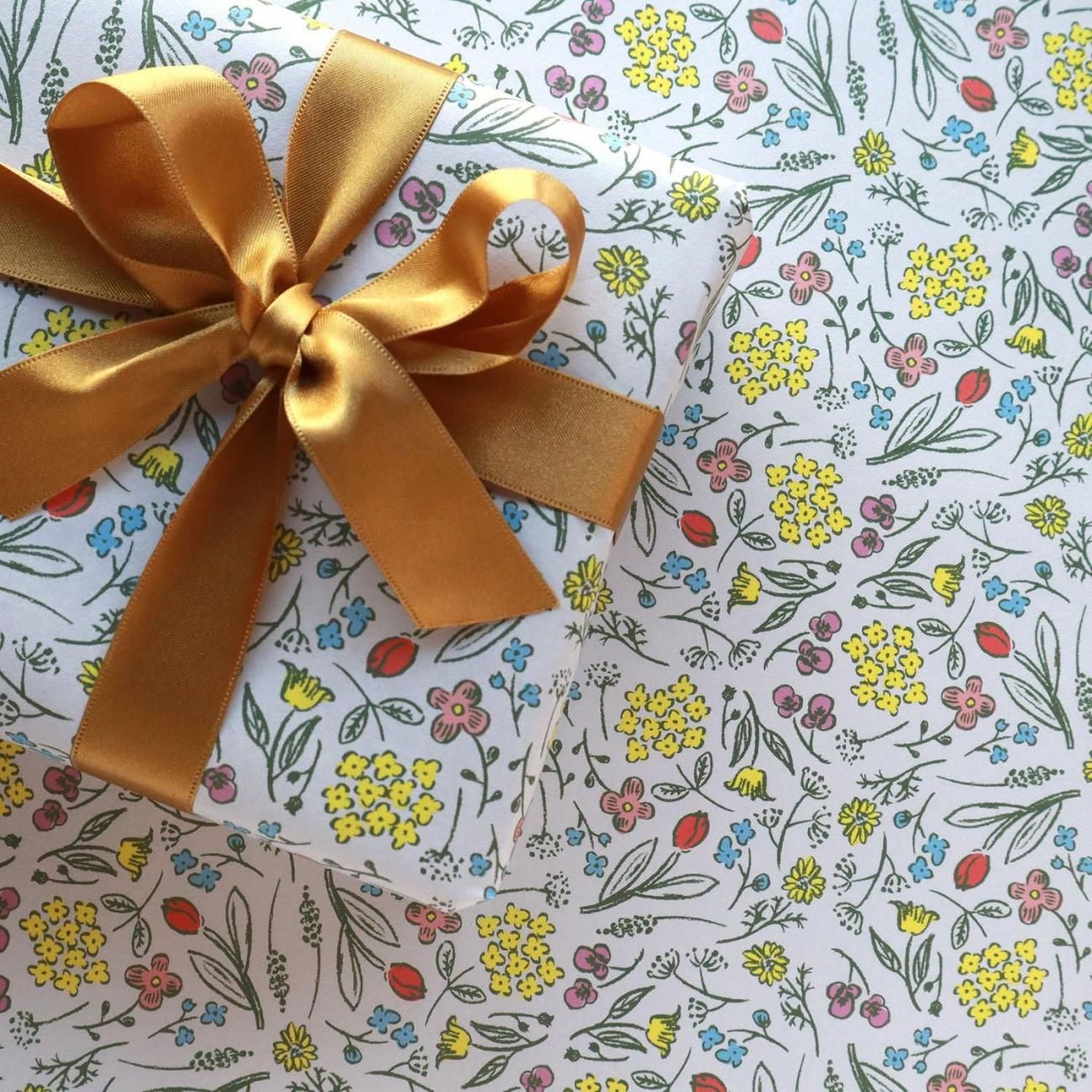 B2サイズ 春のさんぽみち柄 ラッピングペーパー／包装紙 2枚