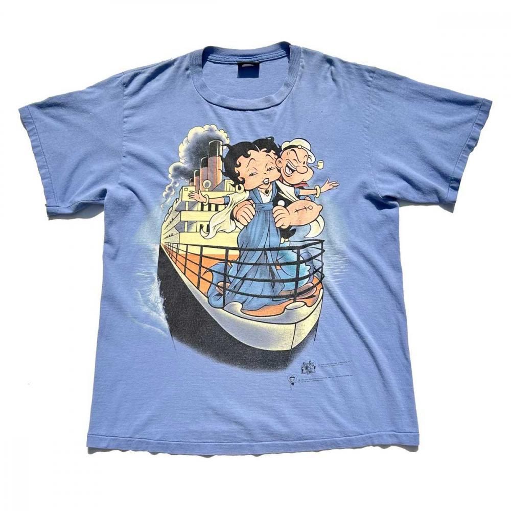 ヴィンテージ 両面プリント T シャツ【TITANIC × Betty Boop × Popeye