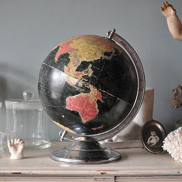 黒い地球儀（ブラックオーシャン）/フランスアンティーク雑貨・家具の