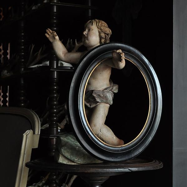 アンティークオーバルフレーム・50/アンティーク額縁 楕円【Sibora】