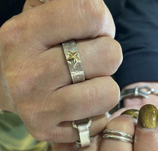 シルバーリング、星モチーフ、k18、silver、渋谷、アクセサリー