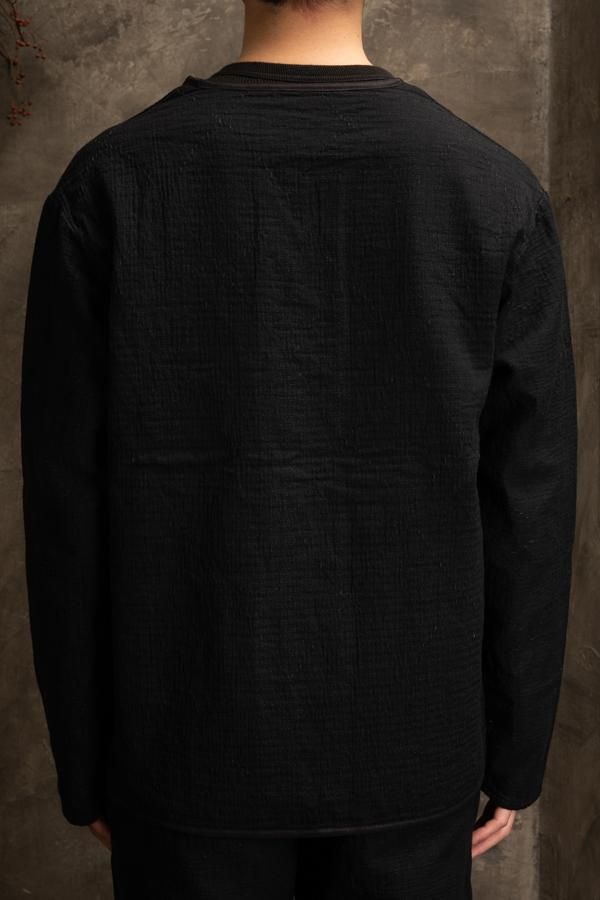 PORTER CLASSIC】SASHIKO STRETCH V-NECK LONG SLEEVE SHIRT -SLOW&STEADY