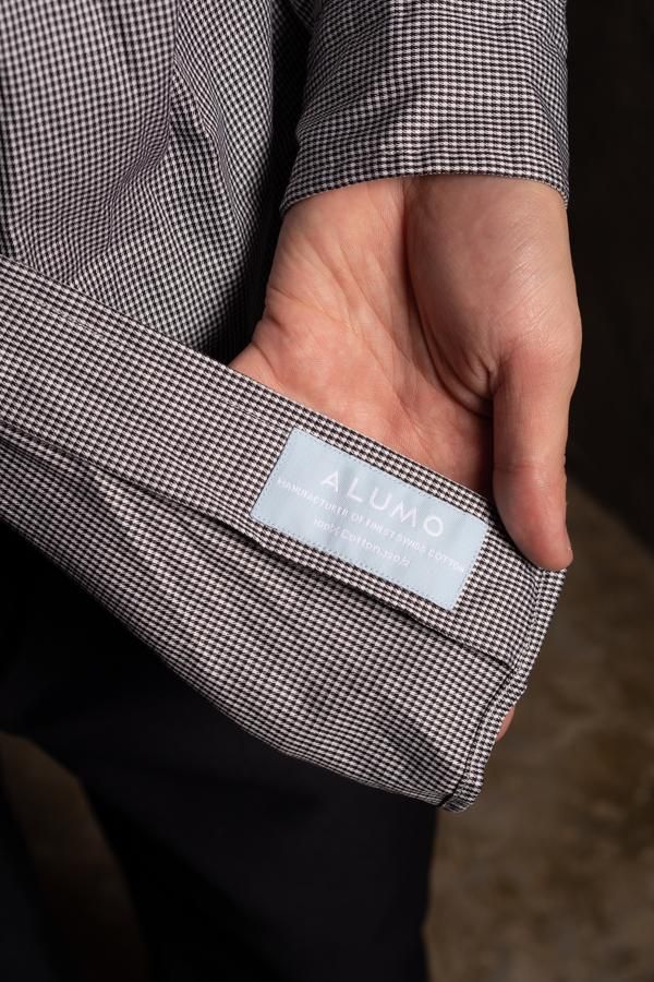 PORTER CLASSIC】SWISS COTTON STAND COLLAR CHECK SHIRTS- SLOW&STEADY -