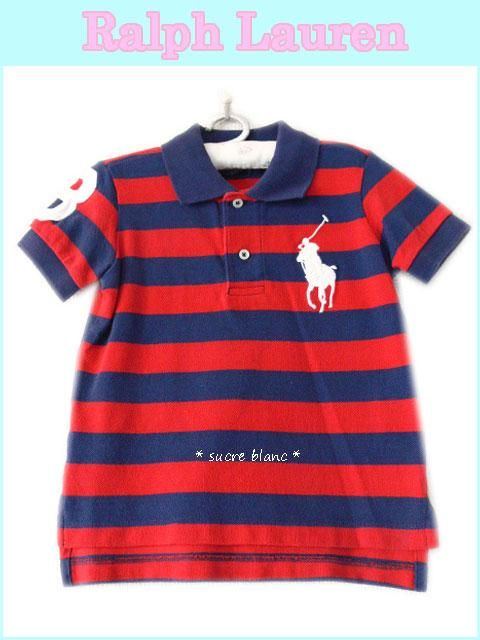 Ralph Lauren ラルフローレン/ビッグポニー ネイビー×レッド/半袖