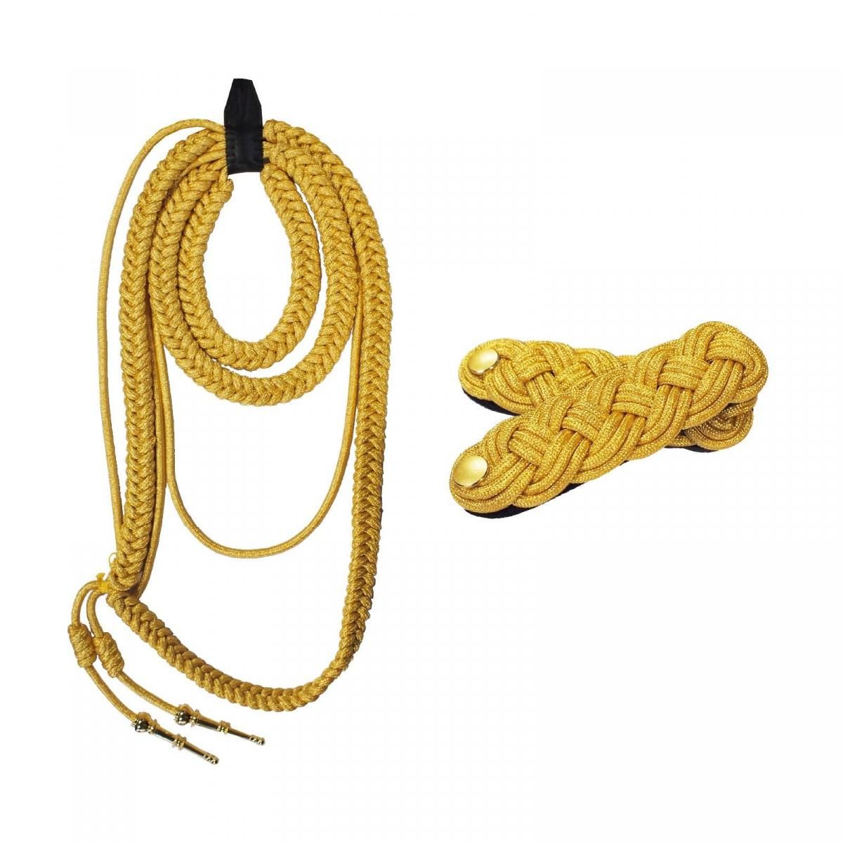 消防金糸レニヤード金具付 飾り緒 肩章セット - 消防ユニフォーム