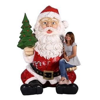 クリスマスオブジェ☆巨大な座るサンタクロース【218cm】☆ 等身大