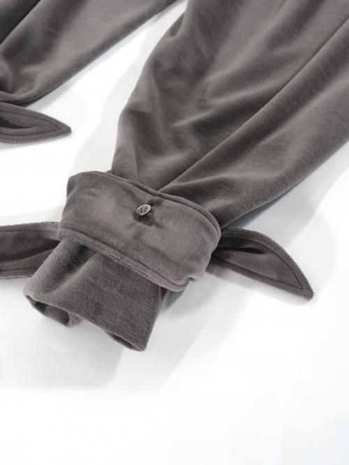 TENNE HANDCRAFTED MODERN velour ribbon pants(グレー) - BAZAAR by