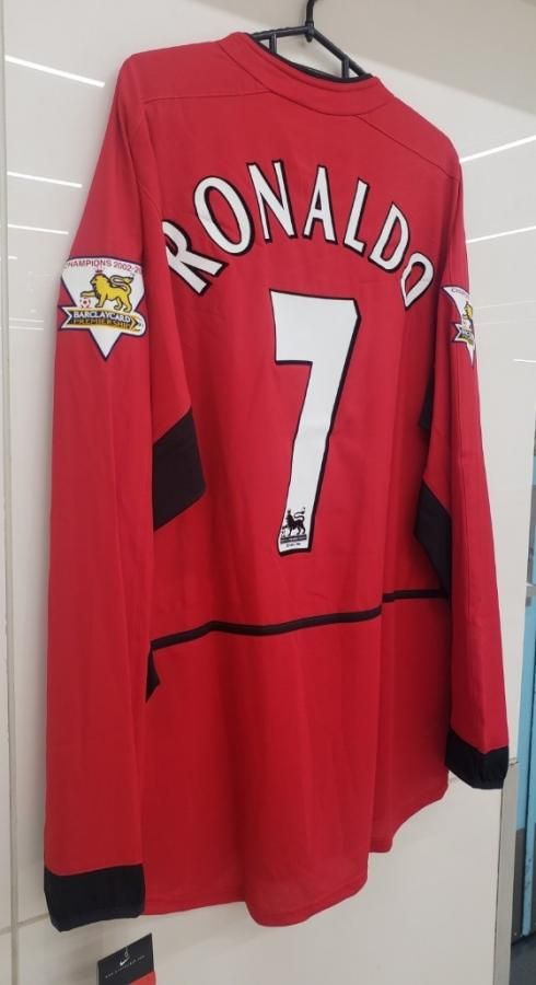 マンチェスターU（H）長袖 03/04 ロナウド＃7 + EPL パッチ付き。