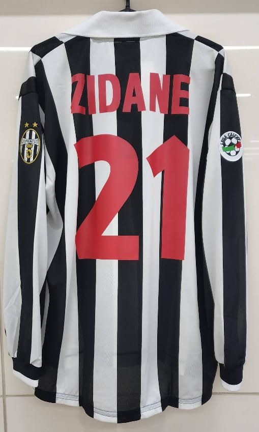ユベントス（H）98/99 長袖 ジダン＃21 + Lega calcioパッチ付き!