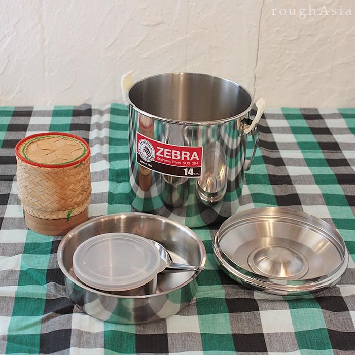 タイ製》ZEBRAステンレス製ループハンドルポット14cm／ビリー缶