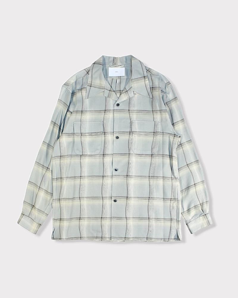 SUGARHILL】OMBRE PLAID OPEN COLLAR SHIRTS(STAGGER SMOKE BLUE
