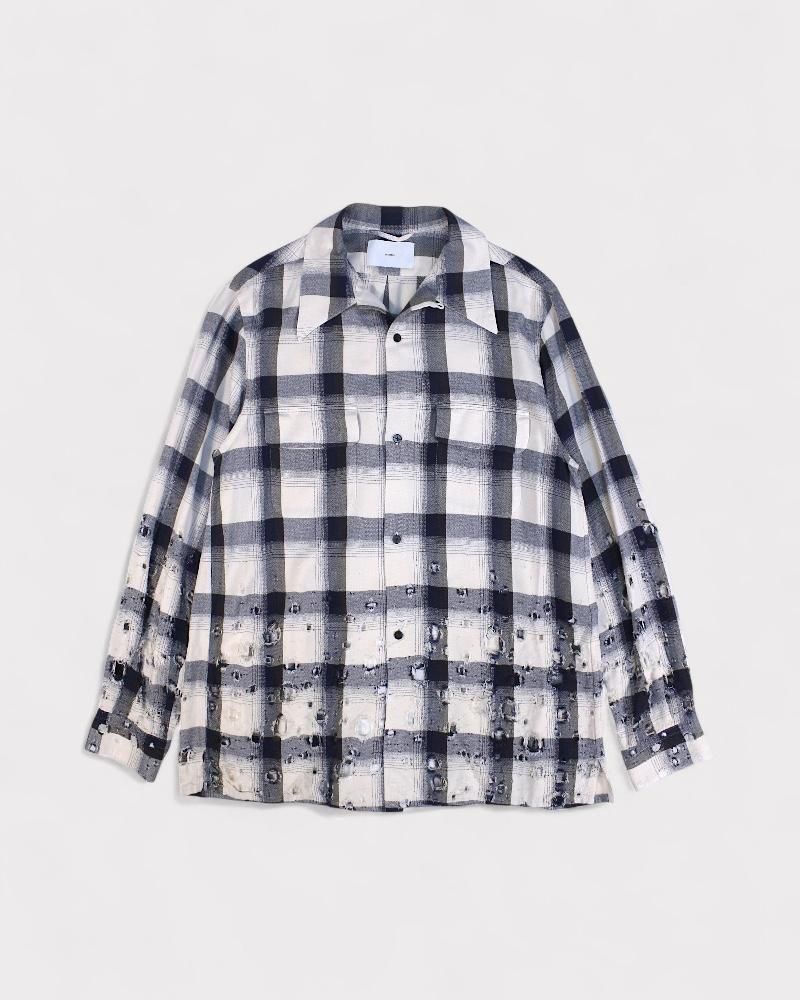 シュガーヒル パンチング ヤク オンブレ プラッド オープン カラー