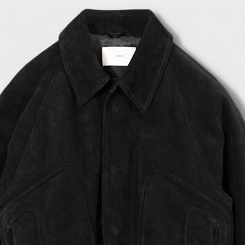 SUGARHILL SUEDE PIPING LEATHER BLOUSON(BLACK)｜シュガーヒル