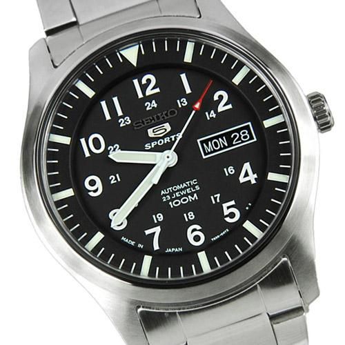 セイコー 逆輸入 ファイブ SNZG13K1 ブラックダイアル×ステンレス