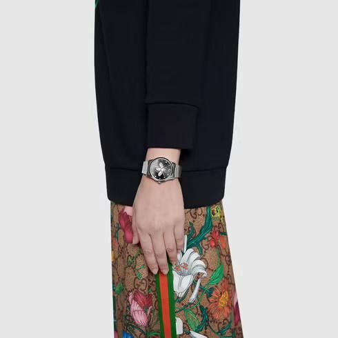 グッチ 時計 レディース G-タイムレス YA1264136 ブラック×シルバー