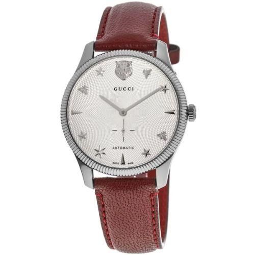 グッチ 時計 ユニセックス G-タイムレス YA126346 シルバー×レッド