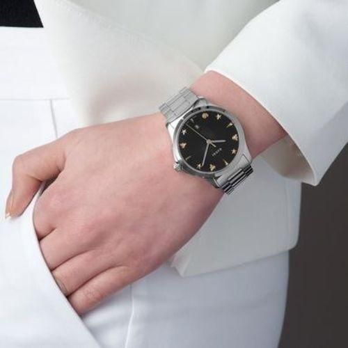 グッチ 時計 レディース G-タイムレス YA1264029A ブラック×シルバー