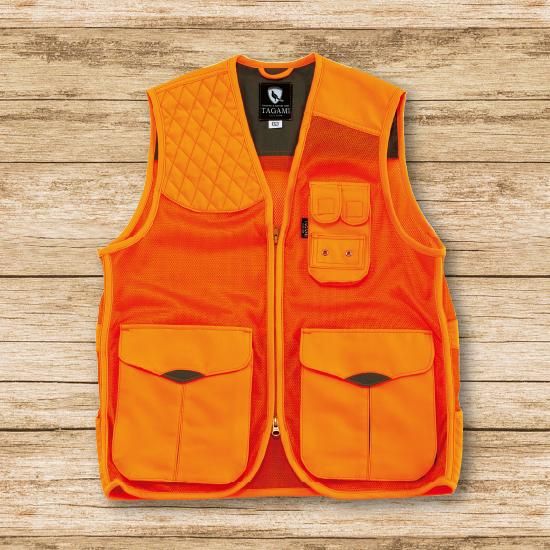 オレンジメッシュベスト 左用 - ハンティングウェア・シューティング