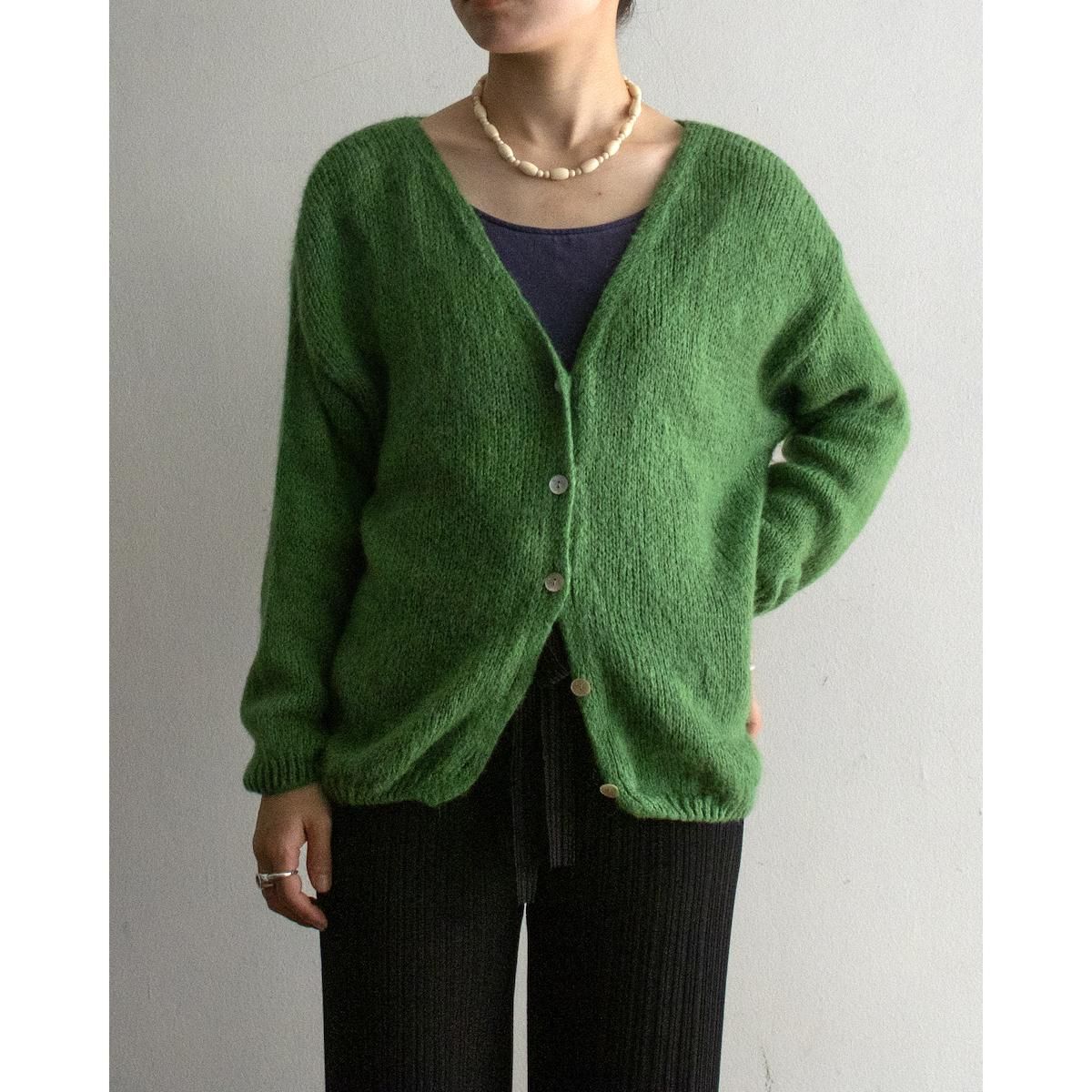 レディース] ユーズド ITALY製 モヘアニットカーディガン グリーン
