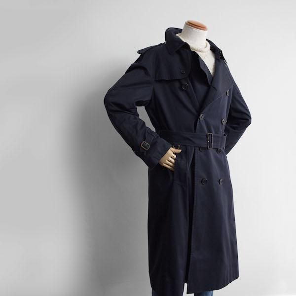 メンズ] 80's~ イングランド製 バーバリー トレンチコート ネイビー