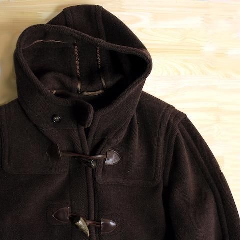 ブルックスブラザーズ ダッフルコート ブラウン ウールヘリンボーン