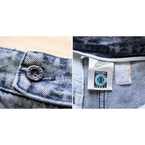 90's オールド ナイキ ケミカルウォッシュ デニムショートパンツ W32