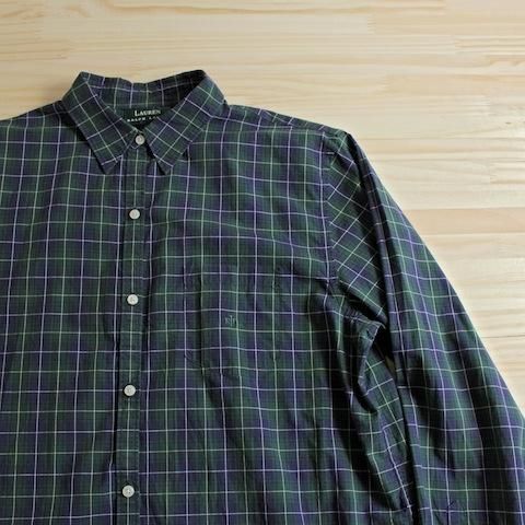 ラルフローレン コットンチェック柄 シャツ ブラックウォッチ系 [Ralph