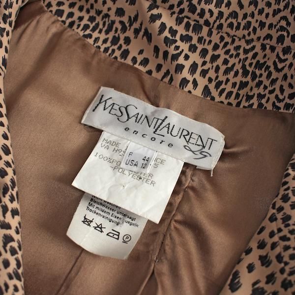 イヴサンローラン リブゴーシュ トレンチコートレオパード ブラウン 36