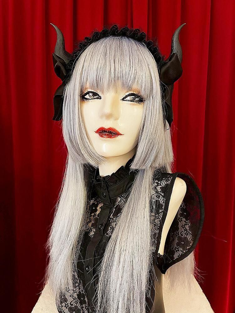 リニューアル】デビルホーンヘッドドレス／黒×赤 - Estrellas Webshop