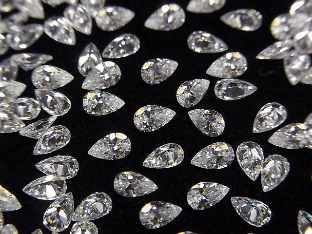 モアサナイト ルース ペアシェイプファセットカット5×3mm 【クリア】 3