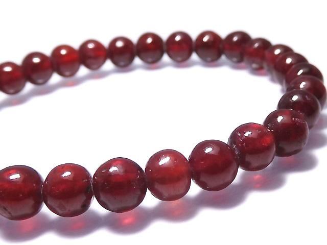 動画】【1点もの】ルビーAAA ラウンド6.5mm 1連(ブレス) NO.4 - 天然石