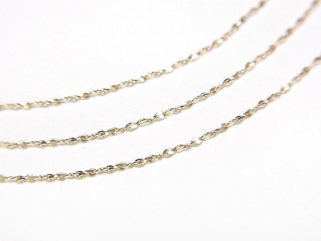 動画】【K10 Yellow Gold】ツイスト(S字)チェーン 約0.7mm幅
