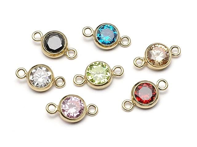 14KGF チャーム(CZ付き) 4.5×4.5×2.5mm 【両カン】 1個 - 天然石