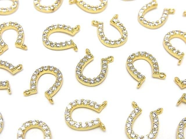 メタルパーツ ホースシュー(馬蹄)モチーフ 両カンチャーム ゴールド