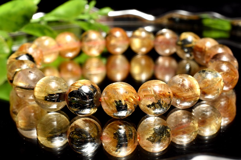 1点物】AA+☆母岩入り ヘマタイトインタイチンルチルクォーツ 9mm