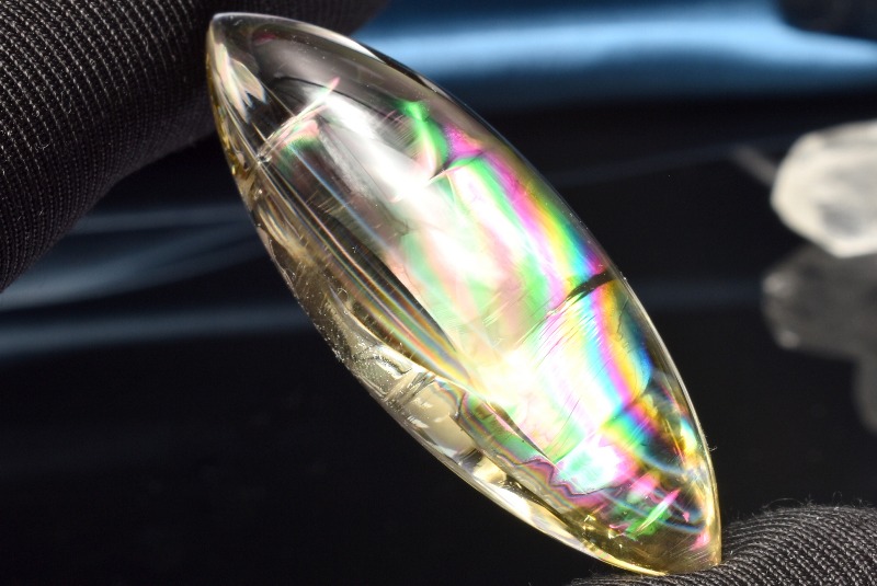 1点物】魔晶虹入り ゼウスクォーツ(スモーキーシトリン) 48x16mm